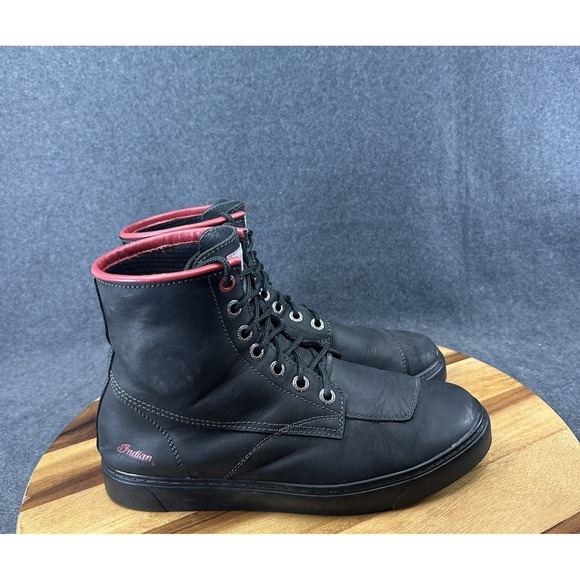 Indian Motorcycle Leather Bryant Vibram Sneakers Mens Size 11 Black/Red main image 4